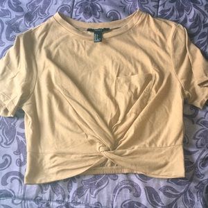 Yellow crop top shirt